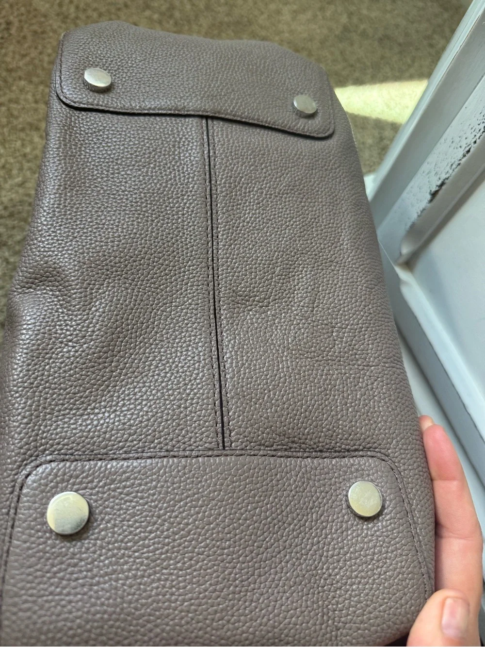 Michael Kors Gray Pebbled Leather Top-Handle Tote